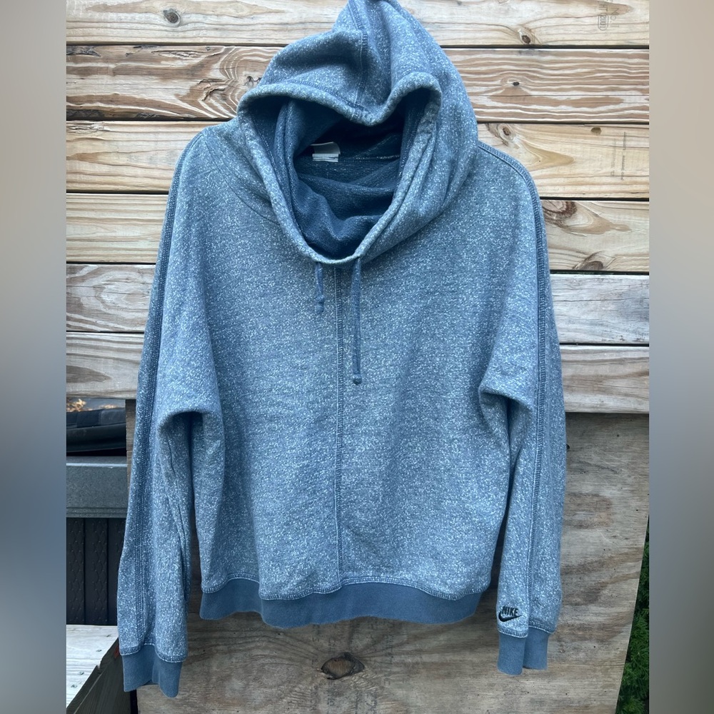 Woman’s Nike Blue Funnel Neck Hoodie Size Large